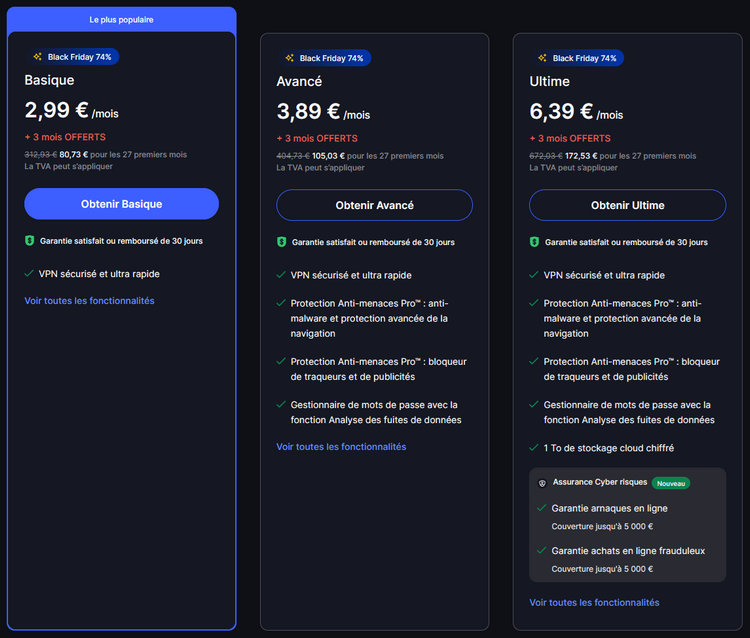 Prix de NordVPN pour Black Friday