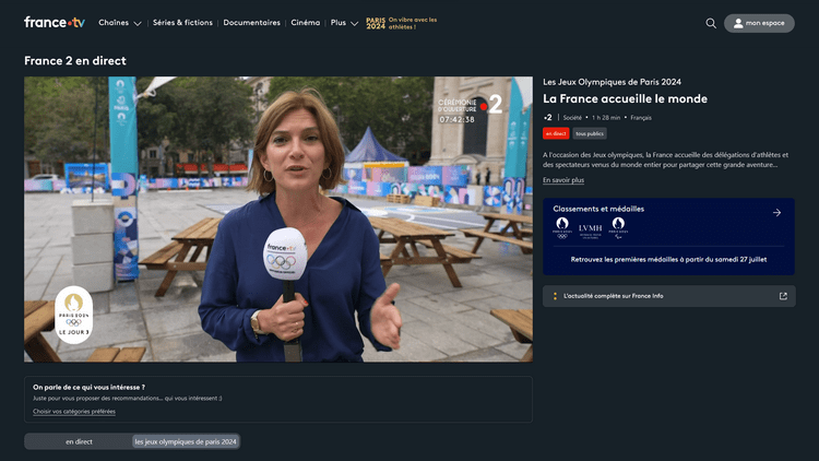 JO sur France TV depuis l'étranger