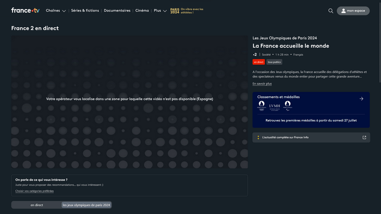 JO sur France TV depuis l'étranger