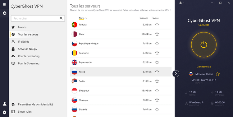 CyberGhost VPN - Russie