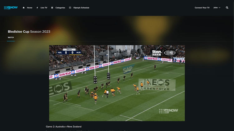 Rugby Championship sur Channel 9