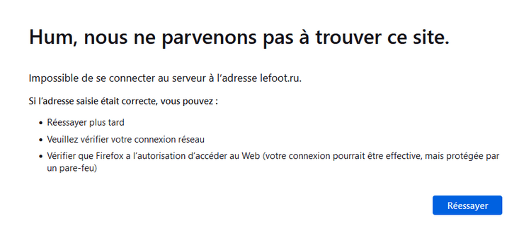 LeFoot.ru sans VPN