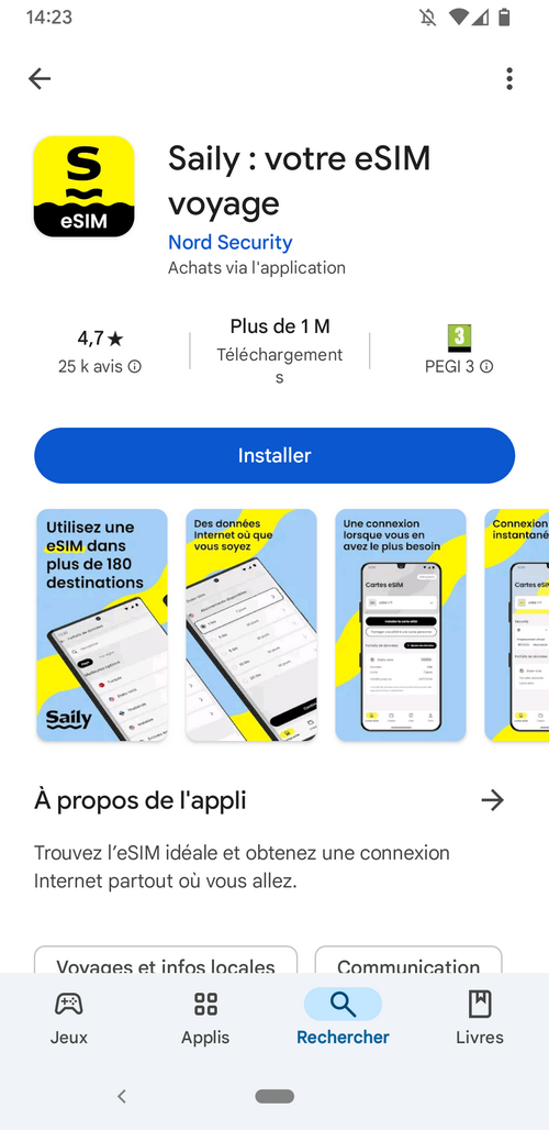 Saily sur Google Play